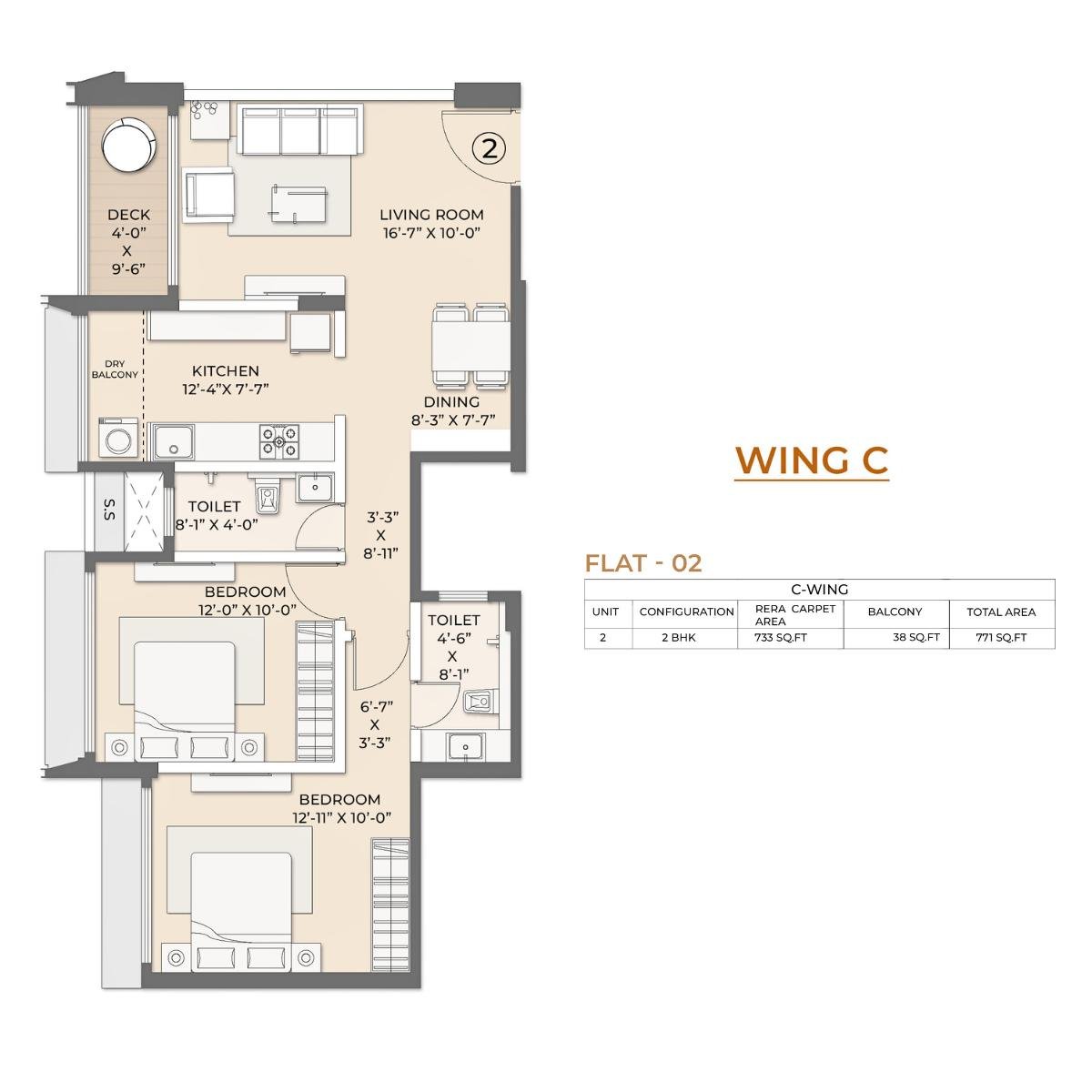Arkade-Pearl-Floor-Plan-Wing-C-2-BHK-733-Sqft